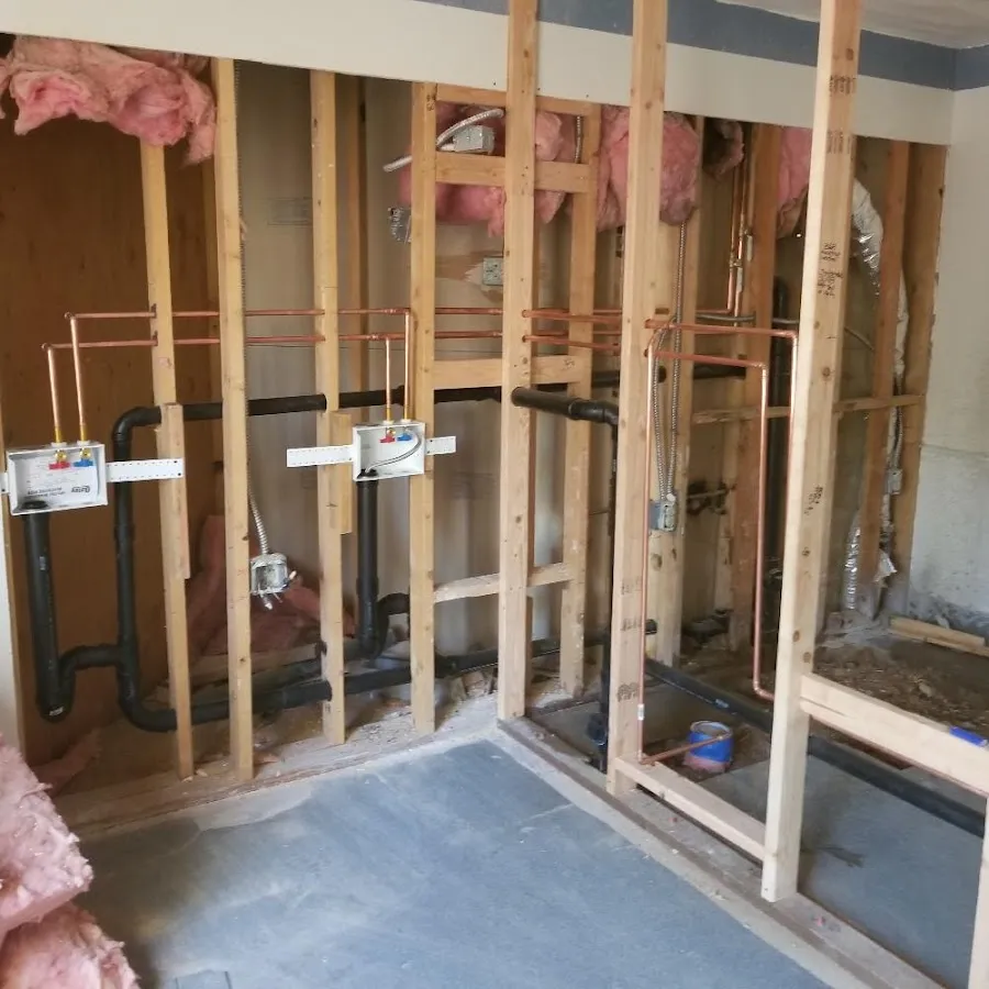 Copper pipe rough-in and plumbing installation in Wixom